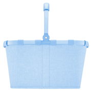 Hellblauer Einkaufskorb mit stabilem Griff, Vorderansicht