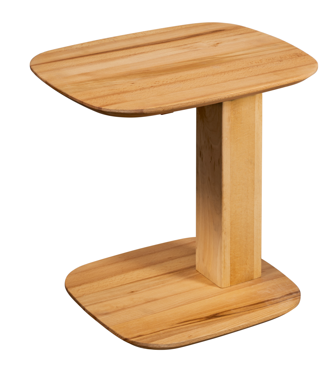 Linea Natura Beistelltisch PORTO Moderner Beistelltisch aus Holz mit quadratischer Form, seitliche Perspektive