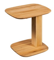 Moderner Beistelltisch aus Holz mit quadratischer Form, seitliche Perspektive