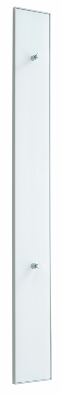 VOSS Paneel-Leiste SANTINA Schmale, weiße Paneel-Leiste der Serie SANTINA mit zwei Haken, seitliche Perspektive