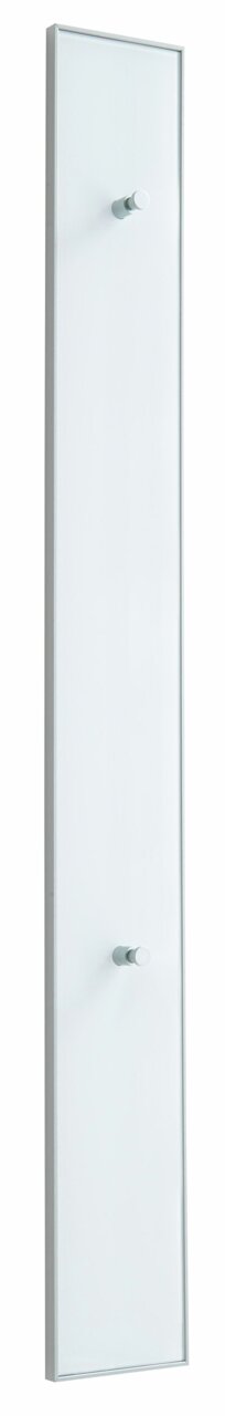 VOSS Paneel-Leiste SANTINA Schmale, weiße Paneel-Leiste der Serie SANTINA mit zwei Haken, seitliche Perspektive