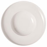 Suppenteller tief Afina 25cm, Ansicht von oben, weiß mit feiner Rillenstruktur am Rand