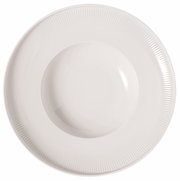 Suppenteller tief Afina 25cm, Ansicht von oben, weiß mit feiner Rillenstruktur am Rand