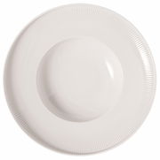 Suppenteller tief Afina 25cm, Ansicht von oben, weiß mit feiner Rillenstruktur am Rand