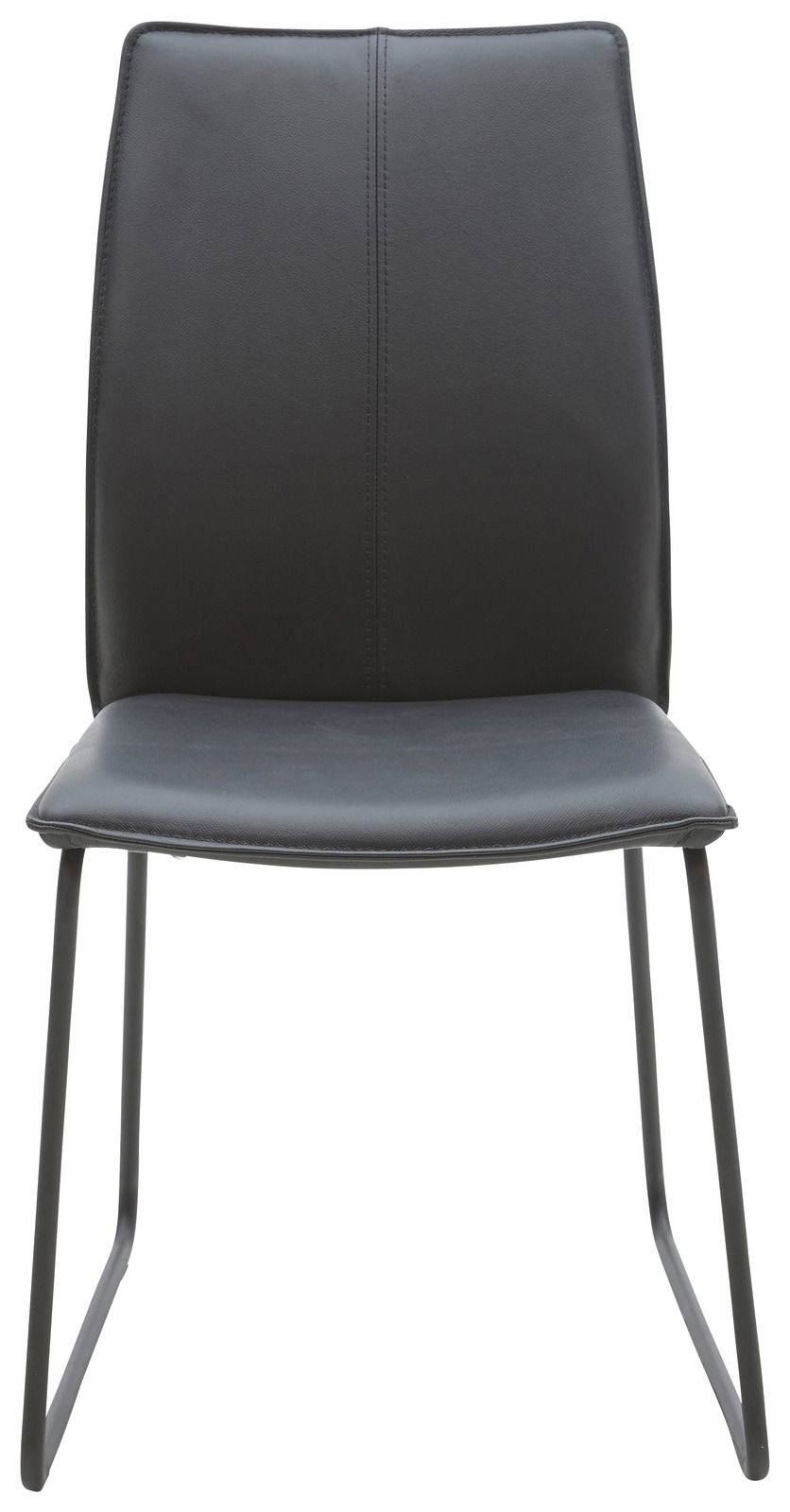 Dieter Knoll Stuhl MIRA Moderner schwarzer Stuhl mit Metallbeinen, Vorderansicht