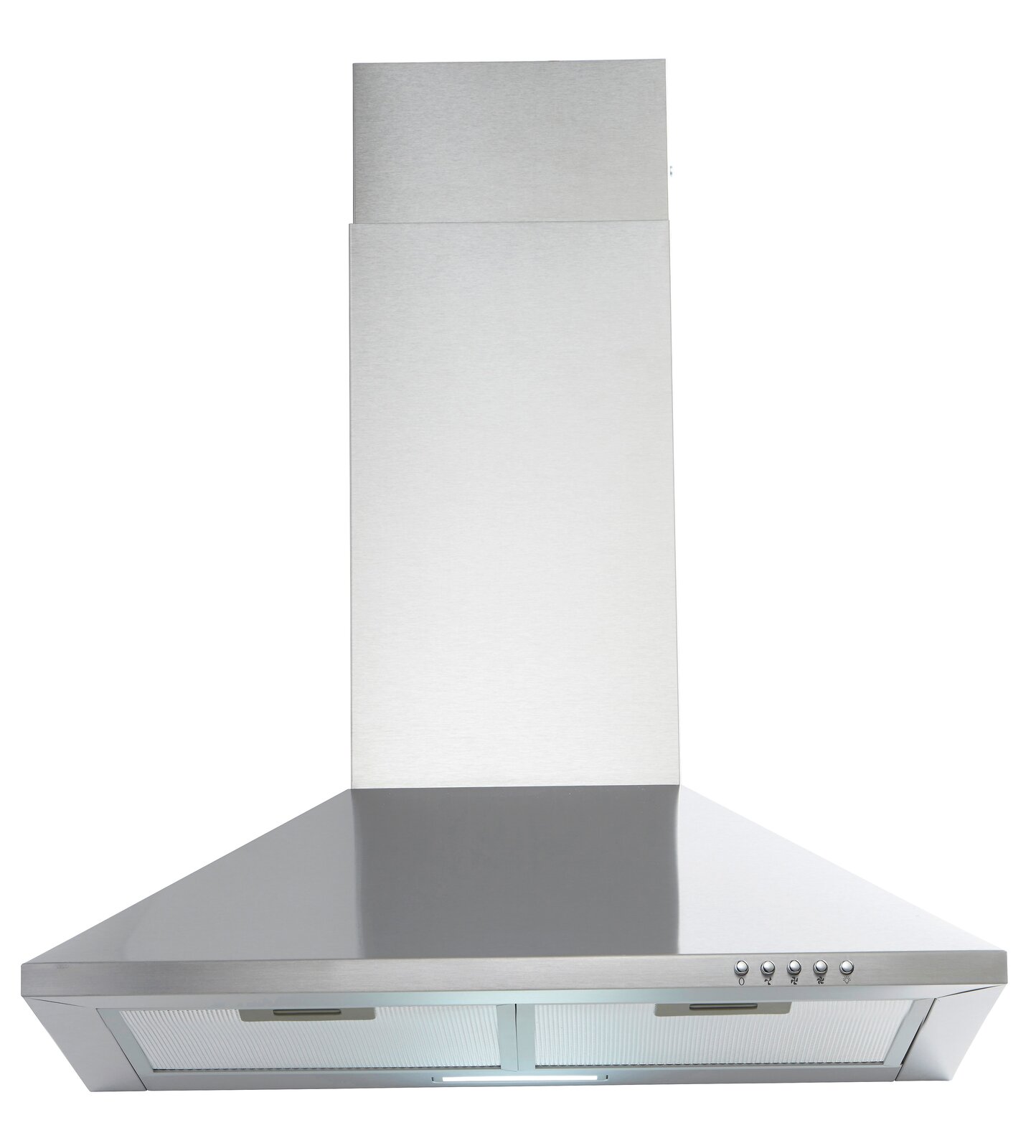 Edelstahl-Dunstabzugshaube, frontale Ansicht