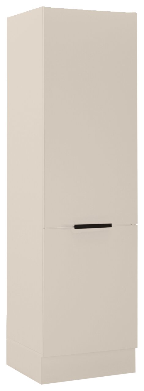 Yourkitchen Kühlschrankumbau 60 MULTAN Kühlschrankumbau 60 in cremefarbener Frontansicht mit schwarzem Griff