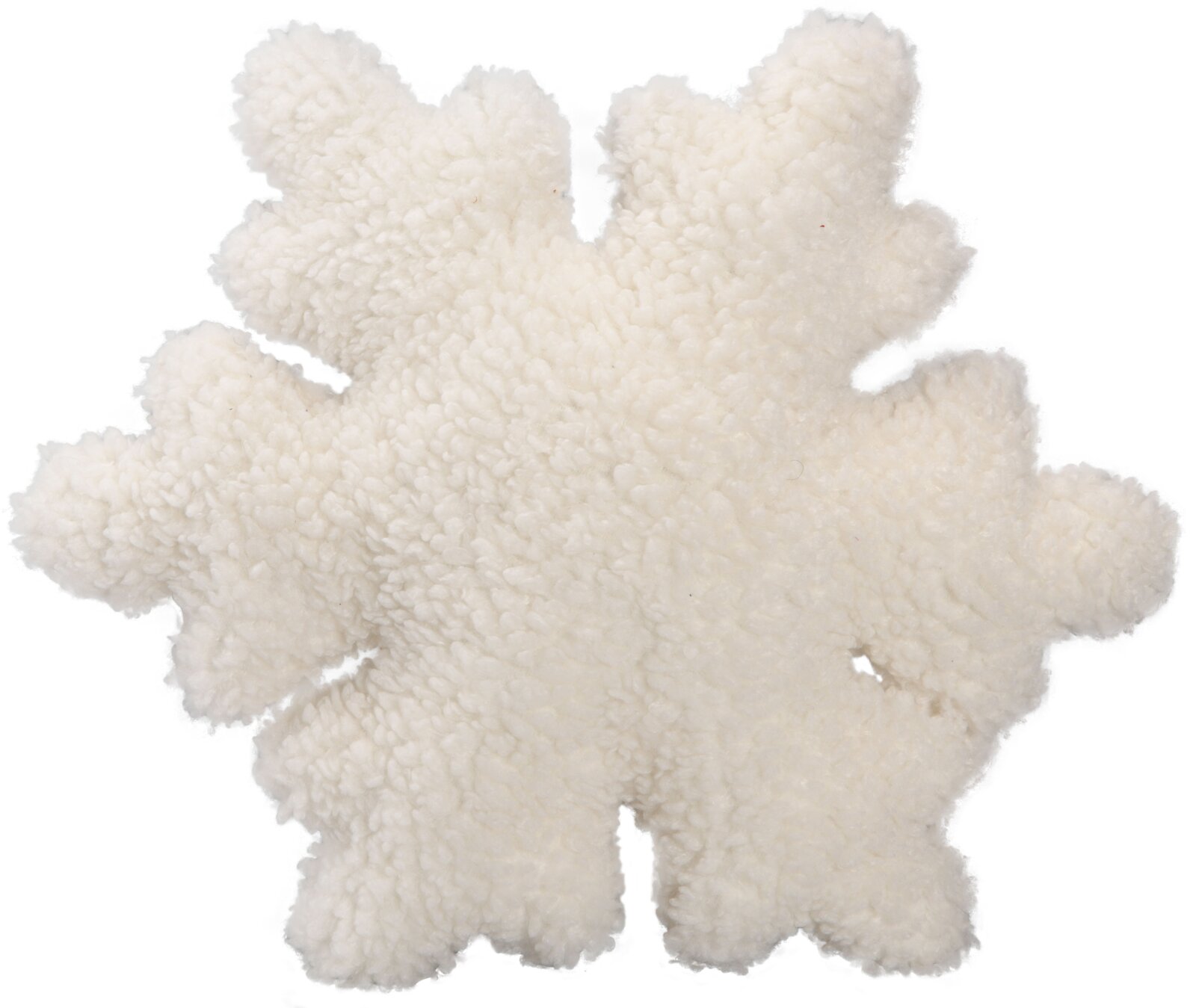 X-Mas Zierkissen Weißes, flauschiges Zierkissen in Form einer Schneeflocke, Draufsicht