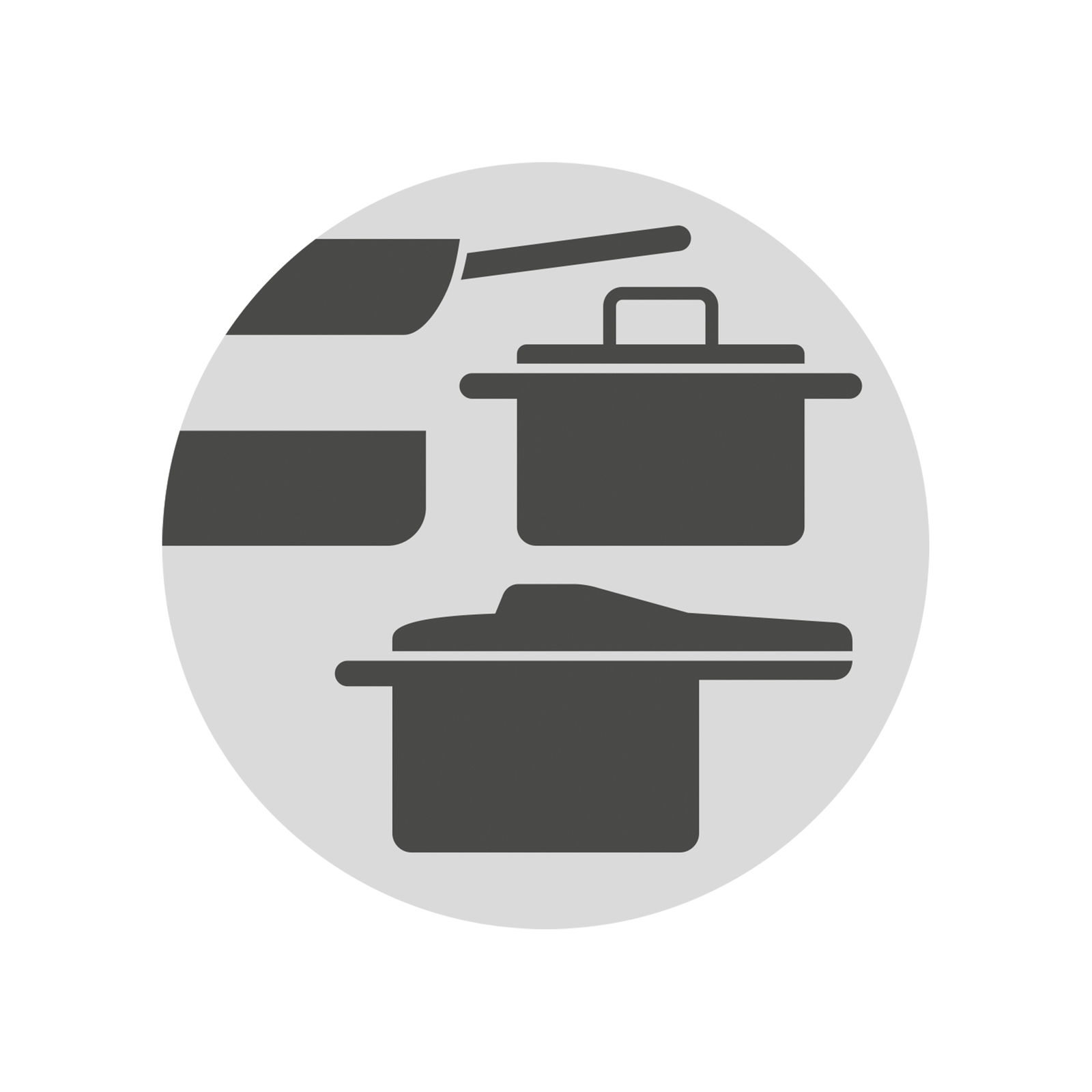 Grafische Darstellung eines 4-teiligen Topfsets in der Farbe Rose Quartz, seitliche Perspektive