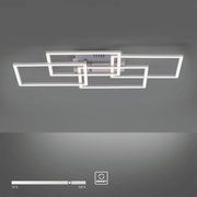 Moderne Deckenleuchte IVEN mit geometrischem Design, rechteckige LED-Rahmen, Ansicht von unten.