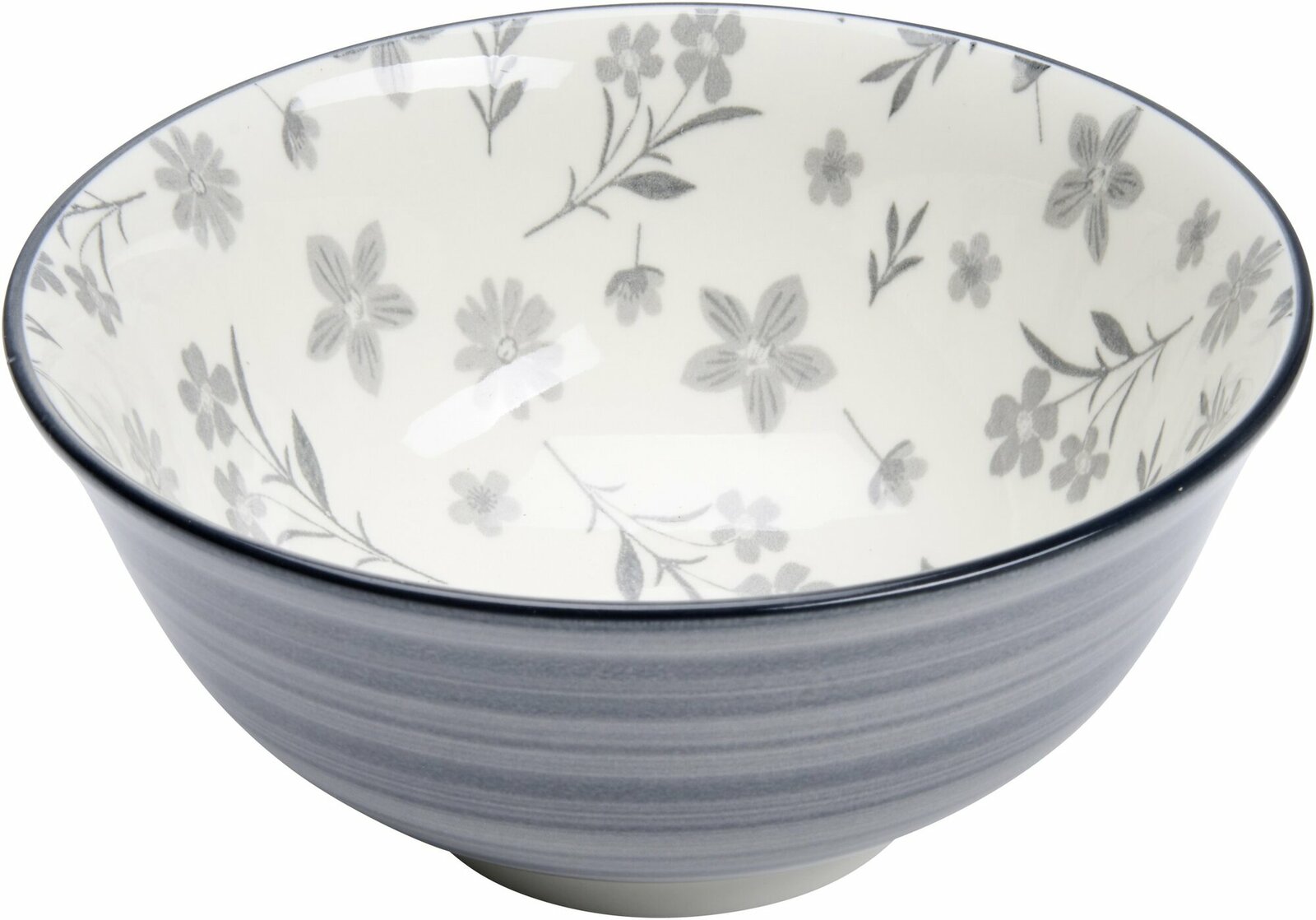 Schale Sendai Blume 11,5cm mit floralem Muster, seitliche Perspektive