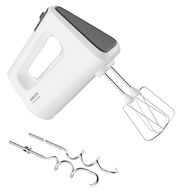 Weißer Handmixer 3Mix 4000 von Krups mit zwei Rührbesen und zwei Knethaken, seitliche Perspektive