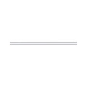 Minimalistische grafische Darstellung einer langen, horizontalen grauen Leiste mit zwei schwarzen Linien (Frontansicht) auf weißem Hintergrund.