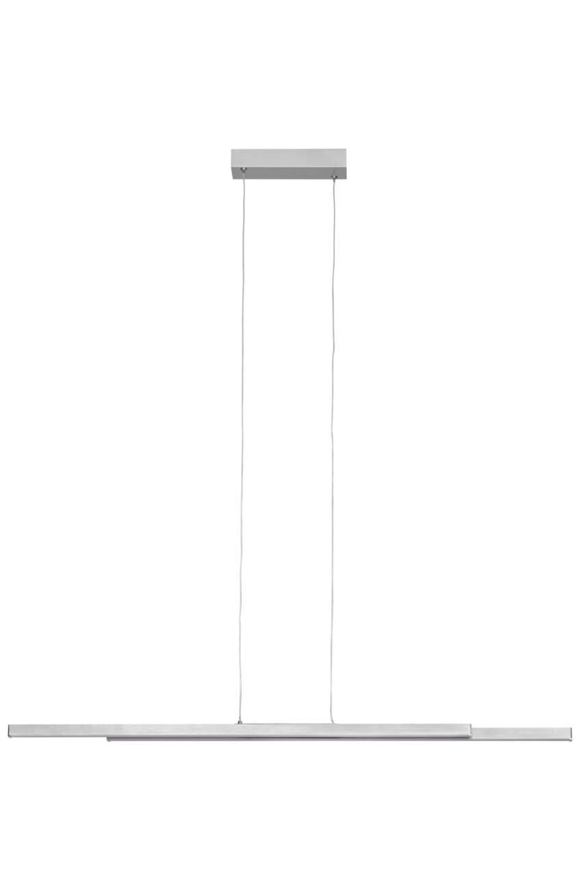 Moderne LED-Hängeleuchte in minimalistischem Design, seitliche Perspektive