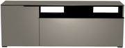Frontansicht eines modernen TV-Lowboards der Serie BORMIO mit einem schlichten, eleganten Design in grauer Farbe.