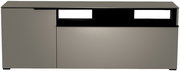Frontansicht eines modernen TV-Lowboards der Serie BORMIO mit einem schlichten, eleganten Design in grauer Farbe.