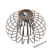 Moderne Deckenleuchte mit geometrischem Metallrahmen, Ansicht von oben