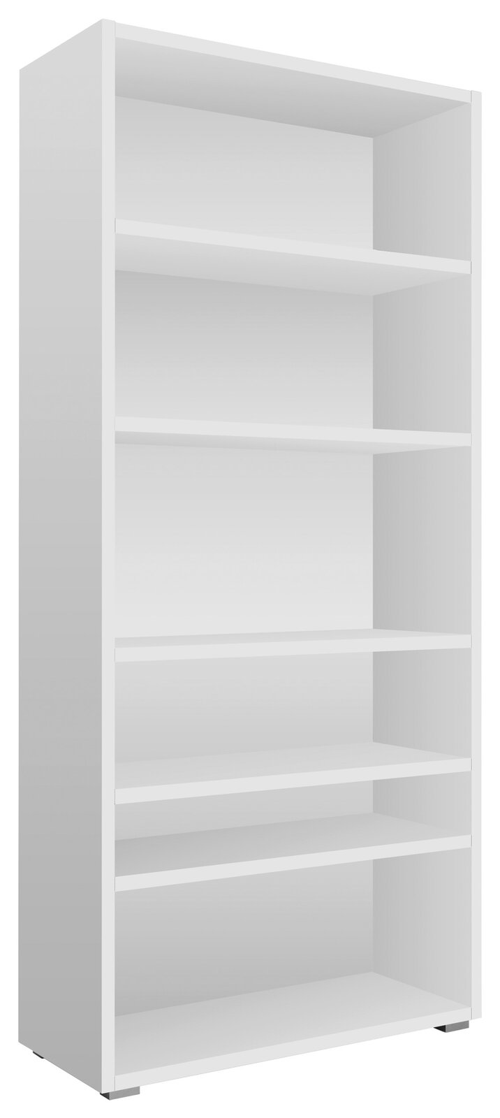 Z2 Regal IMAGE Weißes Regal mit fünf Einlegeböden, seitliche Perspektive