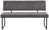Graue Bank mit Metallbeinen, Vorderansicht