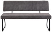 Graue Bank mit Metallbeinen, Vorderansicht