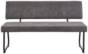 Graue Bank mit Metallbeinen, Vorderansicht