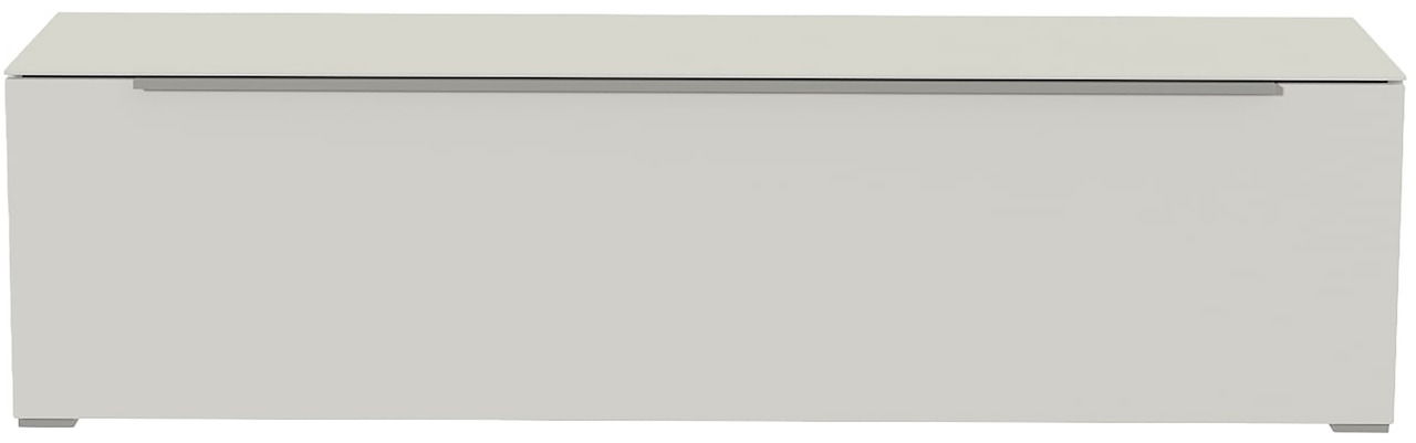 Moderano TV-Lowboard BORMIO Frontansicht eines modernen, weißen TV-Lowboards mit glatter Oberfläche.