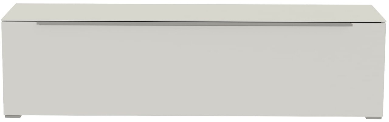 Moderano TV-Lowboard BORMIO Frontansicht eines modernen, weißen TV-Lowboards mit glatter Oberfläche.