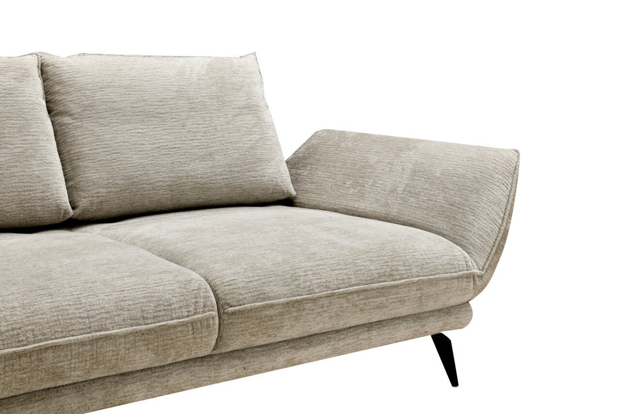 Beige Longchairkombi mit rechter Armlehne, seitliche Perspektive