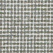 Nahaufnahme eines strukturierten Stoffmusters in Grau- und Grüntönen, verwendet für einen Armlehnstuhl.