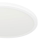 Runde LED-Deckenleuchte ROVITO-Z in Weiß, seitliche Perspektive