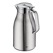 Edelstahl-Isolierkanne mit mattem Finish, seitliche Perspektive