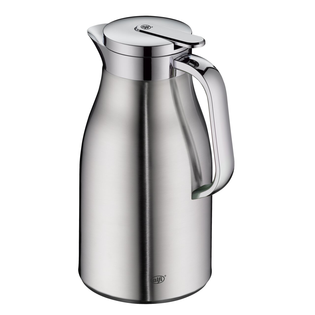 Alfi Isolierkanne 1,0l SKYLINE Edelstahl-Isolierkanne mit mattem Finish, seitliche Perspektive