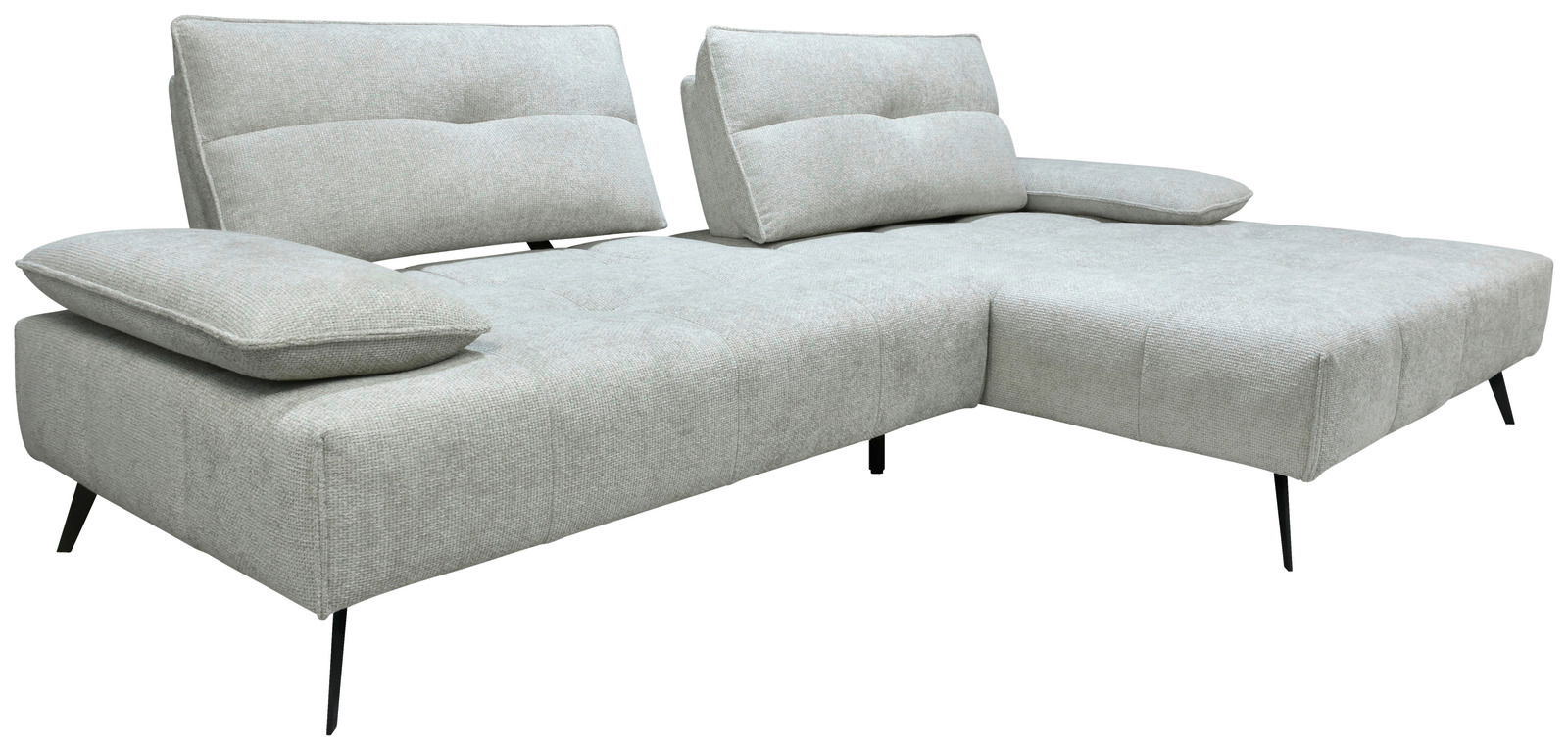 Graue Longchairkombination TOKIO mit modernem Design, seitliche Perspektive