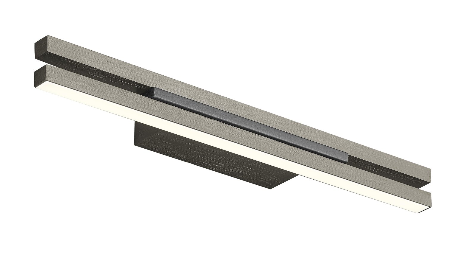 Moderne LED-Wandleuchte BEN in seitlicher Perspektive, mit schlankem, rechteckigem Design und metallischer Oberfläche.