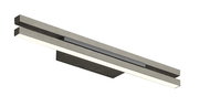 Moderne LED-Wandleuchte BEN in seitlicher Perspektive, mit schlankem, rechteckigem Design und metallischer Oberfläche.
