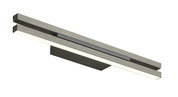 Moderne LED-Wandleuchte BEN in seitlicher Perspektive, mit schlankem, rechteckigem Design und metallischer Oberfläche.