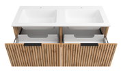 Waschtisch-Set 120 cm mit zwei Waschbecken und Holzfront, Ansicht von oben