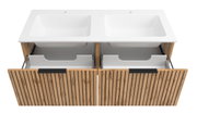 Waschtisch-Set 120 cm mit zwei Waschbecken und Holzfront, Ansicht von oben