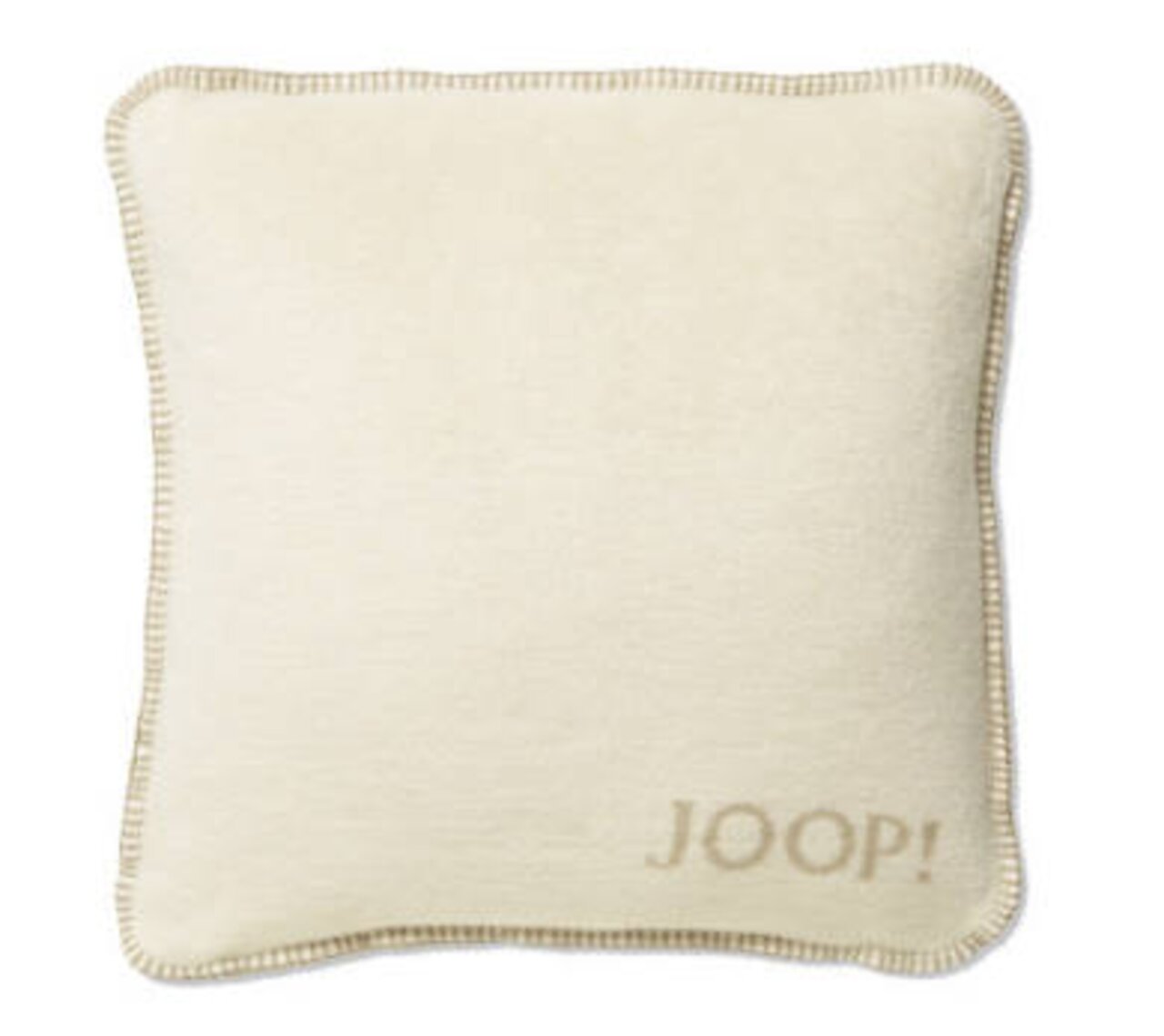 Beige Kissenhülle 50x50cm mit JOOP! Logo, Vorderansicht