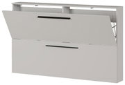 Schuhschrank aus der Serie UBBE von Germania mit zwei Klappen, in geöffneter Perspektive.
