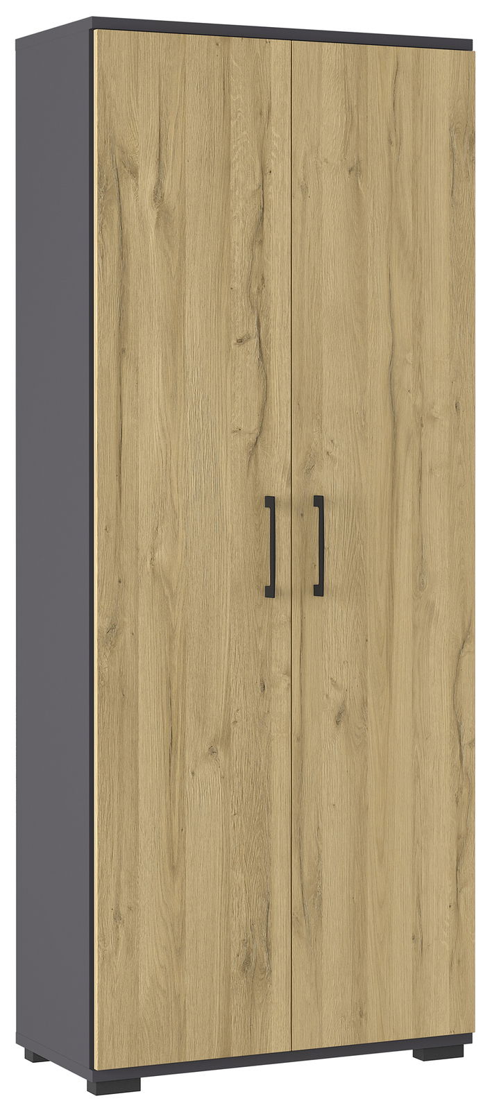 MID.YOU Aktenschrank PROFI 2.0 Aktenschrank mit Holzoptik und schwarzen Griffen, Frontalansicht