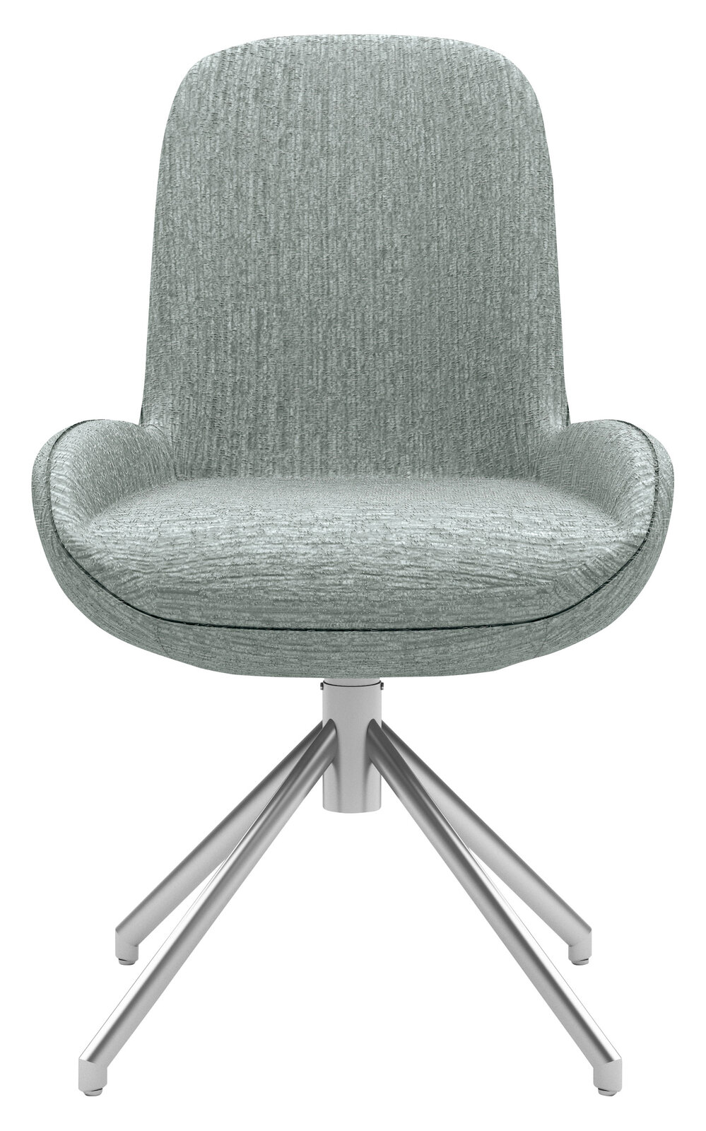 Musterring Stuhl MR HELVIN Moderner Stuhl mit grünem Stoffbezug und Metallgestell, Frontalansicht