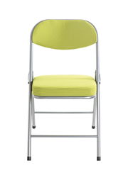 Grüner Klappstuhl aus Metall, Vorderansicht
