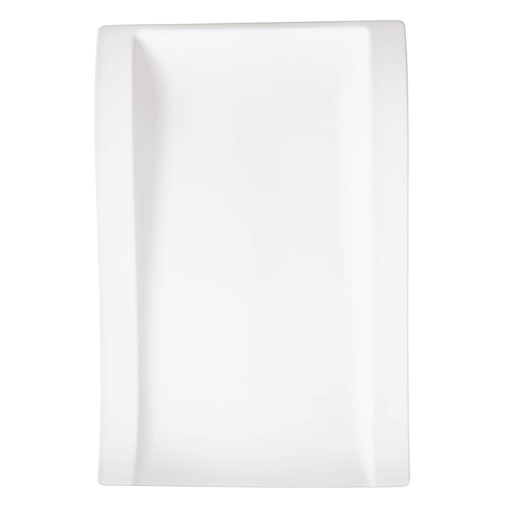 Rechteckiger weißer Gourmetteller 37x25cm aus der NewWave Kollektion, Draufsicht