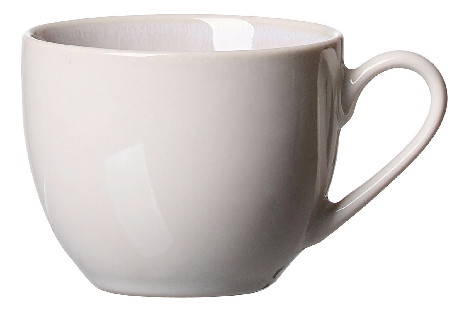 Weiße Espressotasse Laredo 90ml mit Henkel, seitliche Ansicht