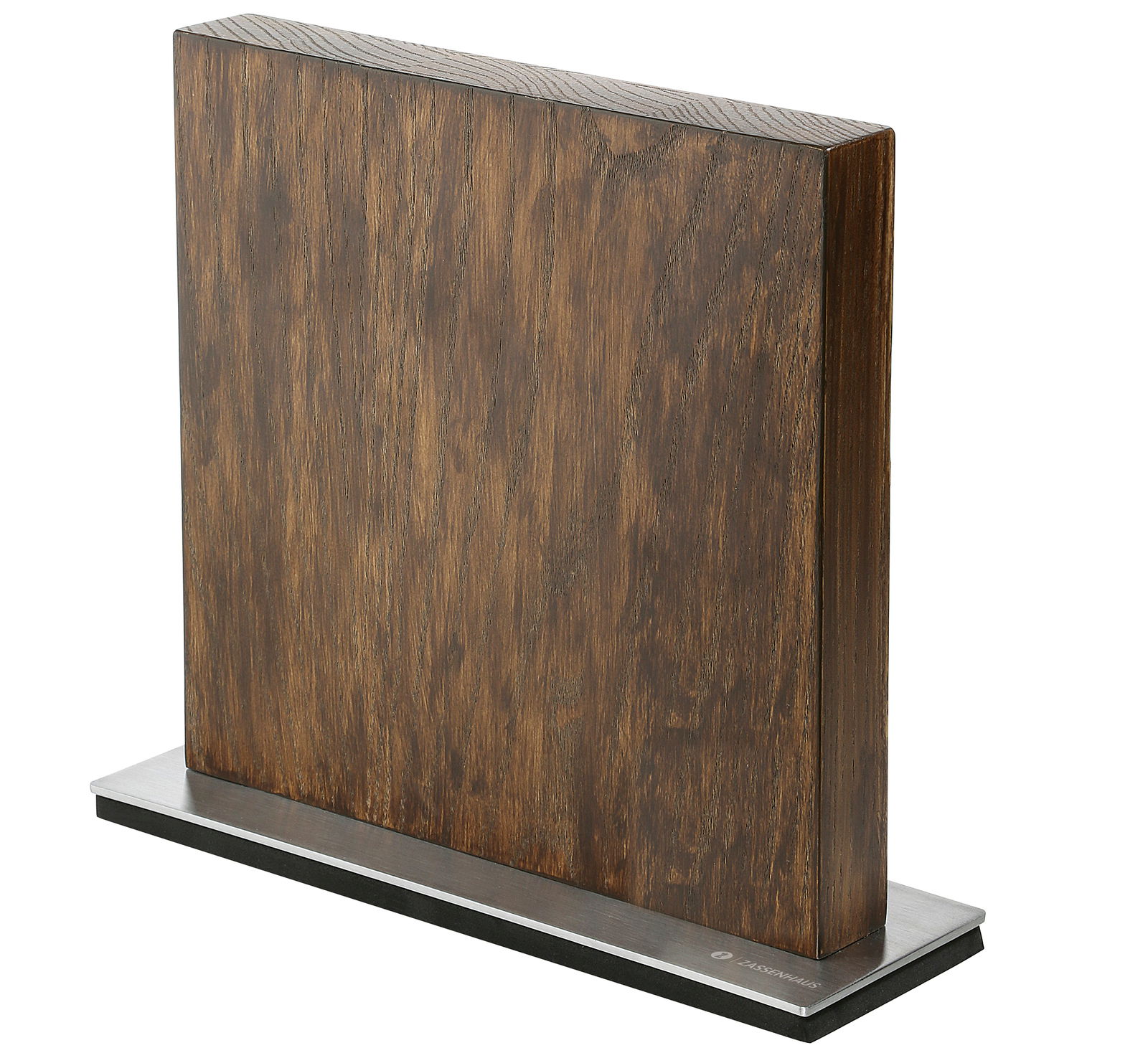 Magnet-Messerblock aus Eschenholz, seitliche Perspektive