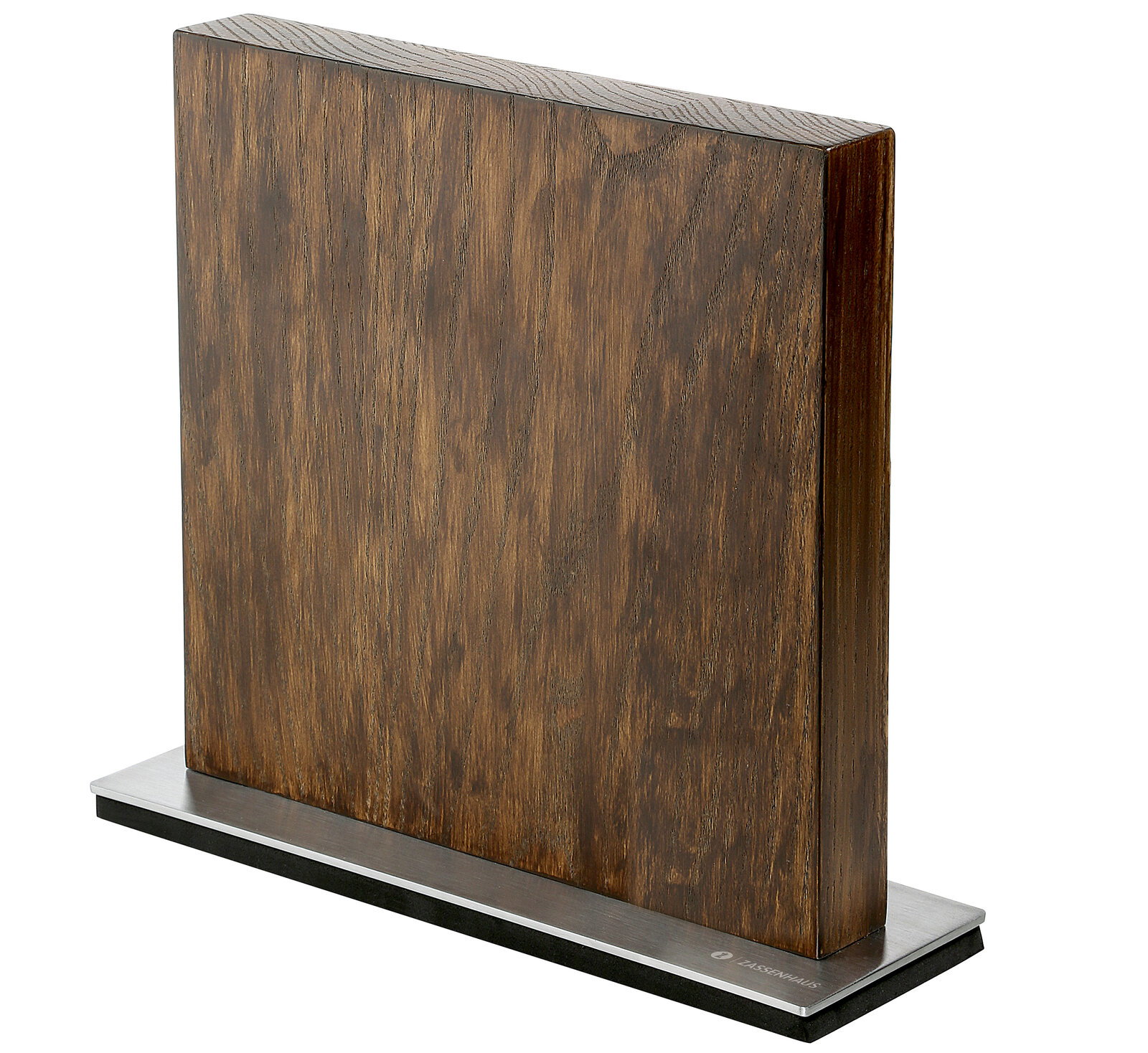 Magnet-Messerblock aus Eschenholz, seitliche Perspektive