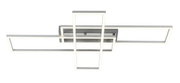 Moderne led-plafondlamp met rechthoekig frame, gezien van onderaf