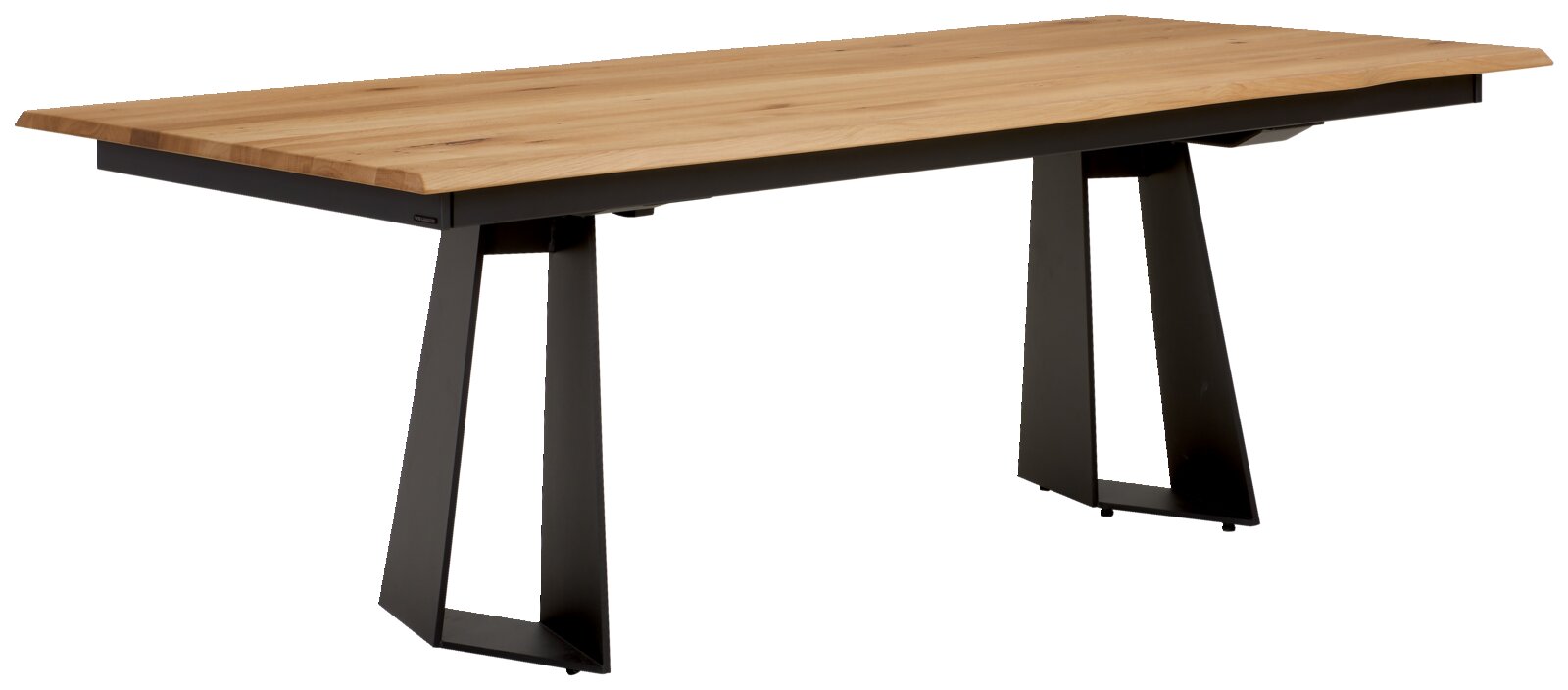 Venjakob Esstisch ET 672 Moderner Esstisch mit Holzplatte und schwarzen Metallbeinen, seitliche Perspektive