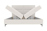 Boxspringbett mit hochgeklappten Matratzen, Vorderansicht